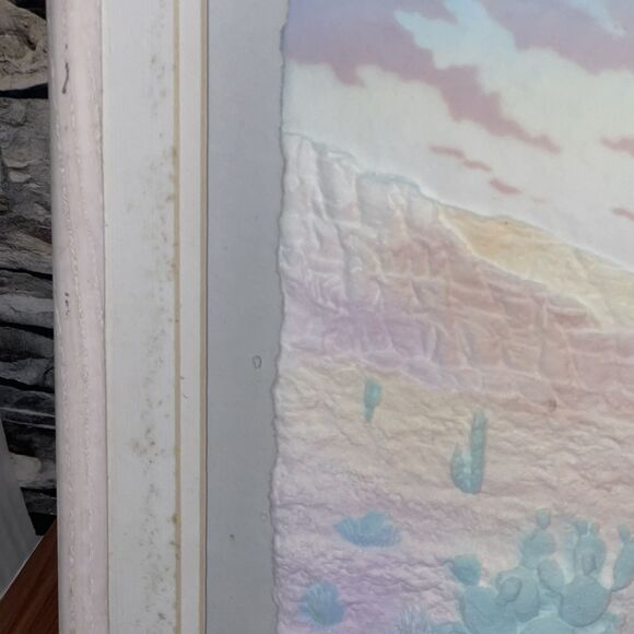 Signed FIGI GRAPHICS PAPER ART-3D Western Cactus - VTG‎ 1990 San Diego Framed - Picture 5 of 14